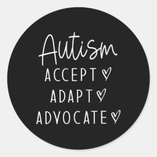 Pegatina Redonda Autismo Conciencia Autismo Autismo Acepta Defensa