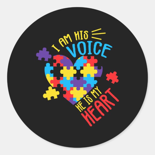 Pegatina Redonda Autismo Conciencia Autismo Autismo Apoyo a los hom (Anverso)