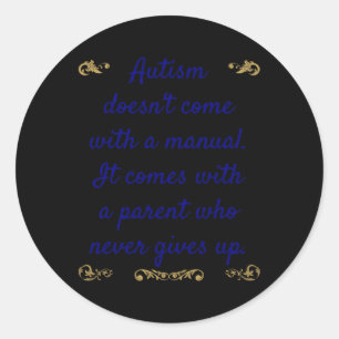 Pegatina Redonda Autismo Conciencia Autismo Autismo no viene con ma