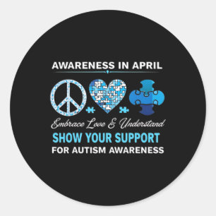 Pegatina Redonda Autismo Conciencia Autismo Individuos autistas Aut