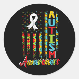 Pegatina Redonda Autismo Conciencia Autista Autistas Autistas Apoya