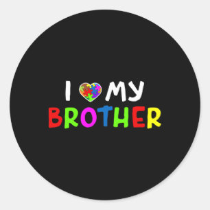 Pegatina Redonda Autismo Conciencia Niños Hermanos