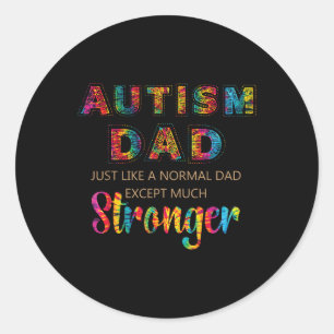 Pegatina Redonda Autismo Conciencia Retro Tye Tye Autismo Antiguo P