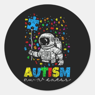 Pegatina Redonda Autismo Concienciación Autista Autista Apoyo Autis