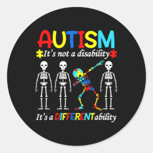 Pegatina Redonda Autismo Concientización Autista Autistas Apoyan Au