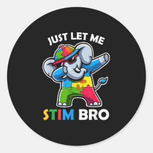 Pegatina Redonda Autismo divertido suaviza autismo a los niños
