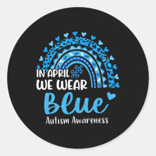 Pegatina Redonda Autismo En Arcoiris En Abril, Nos Adquirimos Al Au