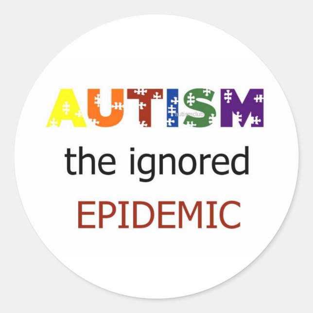Pegatina Redonda Autismo en los ignorados pegatinas epidémicos (Anverso)