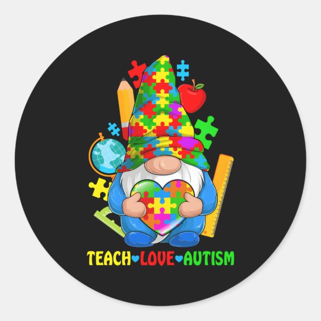 Pegatina Redonda Autismo genera autismo conciencia del mes del auti (Anverso)