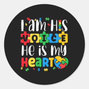 Pegatina Redonda Autismo Mamá Mamá Mamá Autismo Autista Mes De Conc