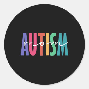 Pegatina Redonda Autismo Mamá Neuro Camisas Diversas Para Mamá