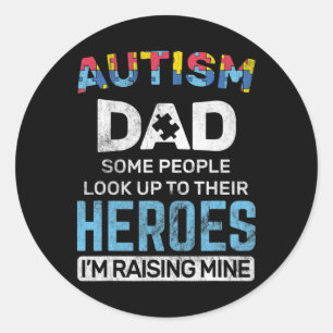 Pegatina Redonda Autismo masculino papá autismo conciencia espectro