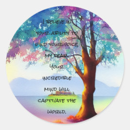 Pegatina Redonda Autismo - Mensaje de empoderamiento - Mente cautiv