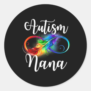Pegatina Redonda Autismo Nana Neurodiversidad Rainbow Infinity Rótu