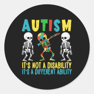 Pegatina Redonda Autismo No Es Una Discapacidad, Es Un Tema Diferen