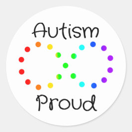 Pegatina Redonda Autismo Orgullosa Neurodiversidad Aceptación Arcoi