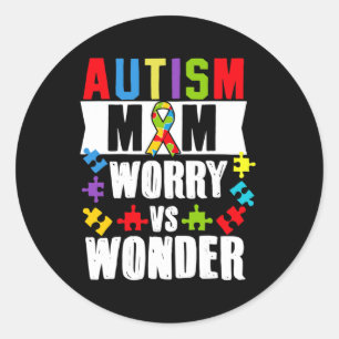 Pegatina Redonda Autismo: preocupación de mamá frente a discapacida