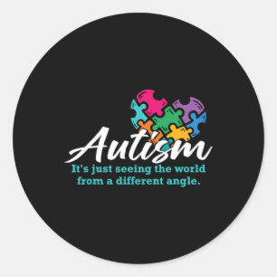 Pegatina Redonda Autismo Rompecabezas Conciencia Autismo Rib de apo