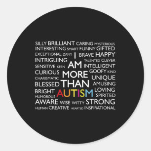 Pegatina Redonda Autismo Soy Más Que Autismo