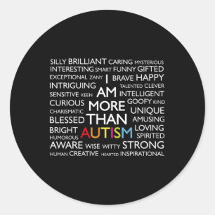 Pegatina Redonda Autismo Soy Más Que Autismo