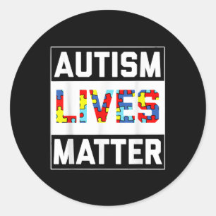 Pegatina Redonda Autismo Vive Autismo Conciencia En Camisa