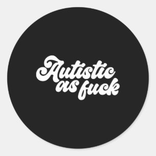 Pegatina Redonda Autista Divertido Como Conciencia Del Autismo Humo