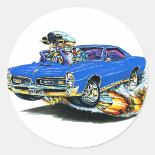 Pegatina Redonda Auto azul GTO 1966-67