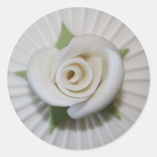 Pegatina Redonda Auto colante Botão de Rosa