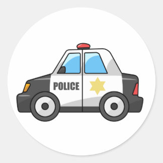 Pegatina Redonda Auto de la policía Personalizado de Guay