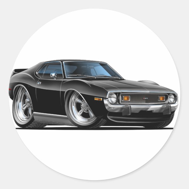 Pegatina Redonda Auto negro de Javelin 1971-72 (Anverso)