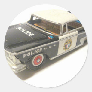 Pegatina Redonda Auto policial