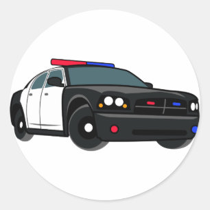 Pegatina Redonda Auto policial