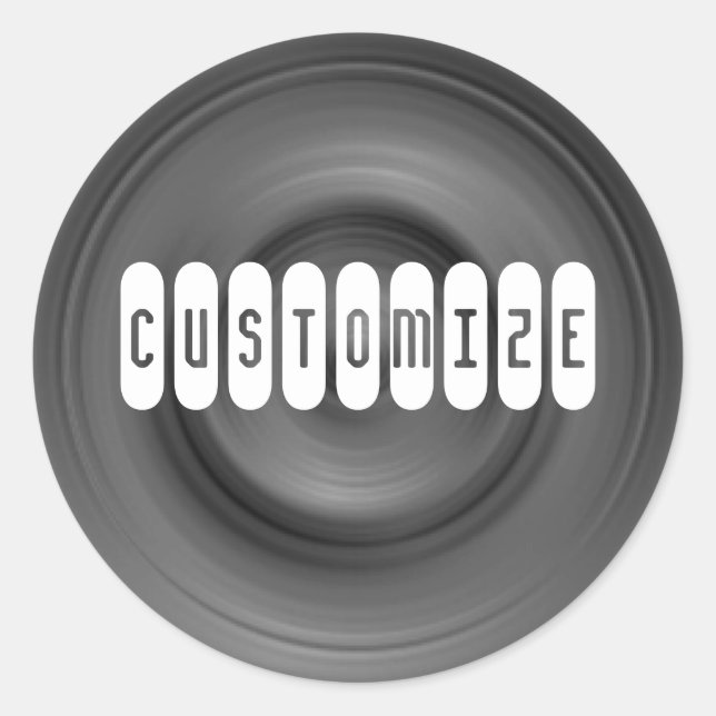 Pegatina Redonda Auto rápido II - Plantilla (Anverso)