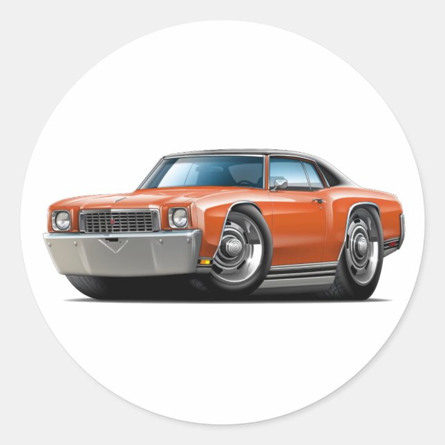 Pegatina Redonda Auto superior Naranja-negro de Monte Carlo de 1972 (Anverso)