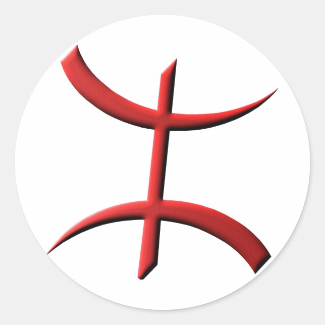 Pegatina Redonda autoadhesivo aza rojo relieve (Anverso)
