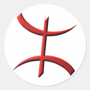 Pegatina Redonda autoadhesivo aza rojo relieve
