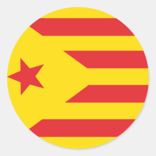 Pegatina Redonda Autoadhesivo Bandera Catalana “Serenya "