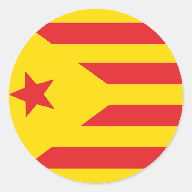 Pegatina Redonda Autoadhesivo Bandera Catalana “Serenya " (Anverso)