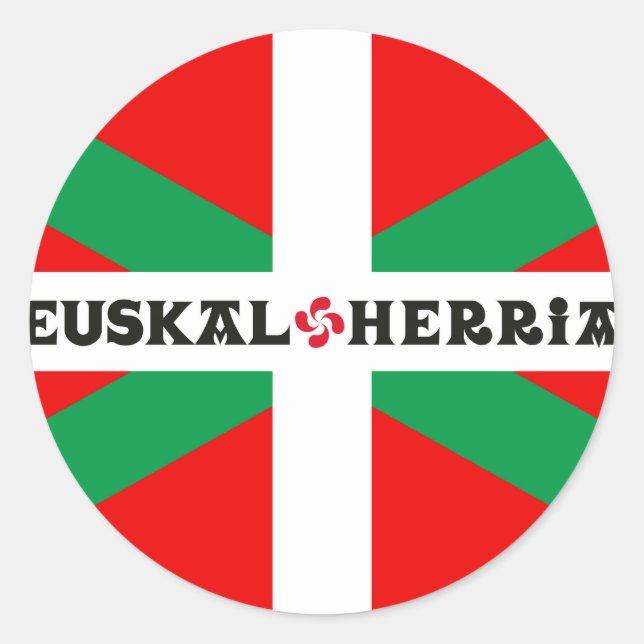 Pegatina Redonda Autoadhesivo Bandera Vasca “Ikkurina " (Anverso)