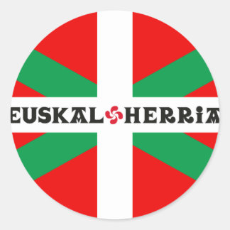 Pegatina Redonda Autoadhesivo Bandera Vasca “Ikkurina "