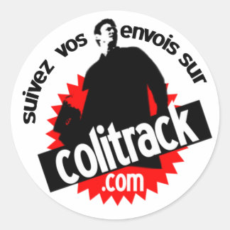 Pegatina Redonda autoadhesivo blanco siguen