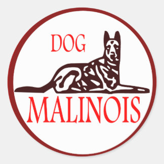 Pegatina Redonda autoadhesivo Dog de Malinas