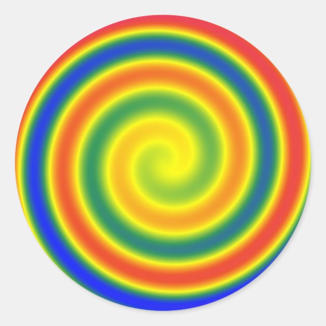 Pegatina Redonda Autoadhesivo espiral arco iris      (x20) (Anverso)