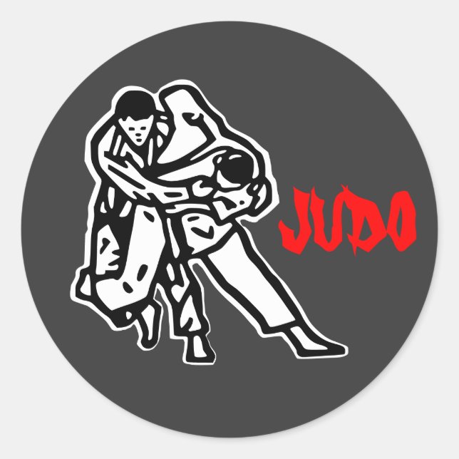 Pegatina Redonda autoadhesivo judo Harai goshi (Anverso)