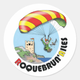 Pegatina Redonda Autoadhesivo logotipo Roquebrun' Alas