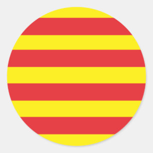 Pegatina Redonda Autoadhesivo Redondo Bandera Catalana “Serenya "