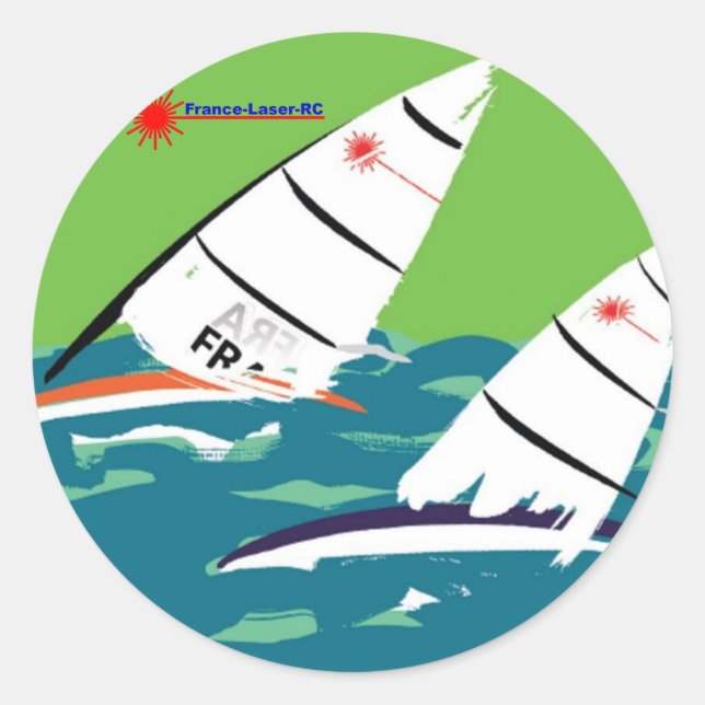 Pegatina Redonda Autoadhesivos Arte Francia Láser RC (Anverso)