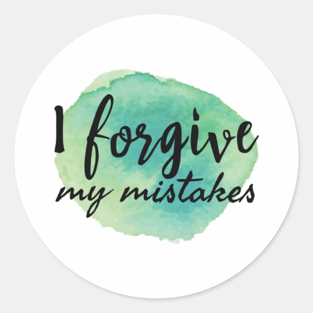 Pegatina Redonda autoamor palabras inspiradoras para autocuidado (Anverso)