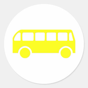 Pegatina Redonda Autobús escolar