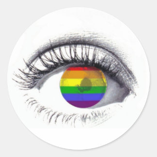 Pegatina Redonda Autocolante Rainbow Eye